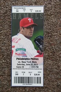 PHILLIES VS METS 6/22/2013 FULL TICKET ~ FRANDSEN (WALK-OFF HR) / HOWARD (2 HRs) - Picture 1 of 1