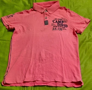Camp David Poloshirt Herren Polohemd Gr. L Pink Kurzarm Outdoor Baumwolle - Bild 1 von 2
