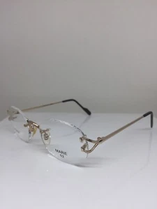New Vintage C Decor Eyeglasses Titanium Marie HR-103 Rimless C. 1 Shiny Gold - Picture 1 of 12