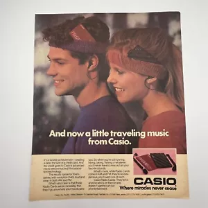 Casio Radio Cards 1985 Vintage Print Ad 10"x12" retro Tech Music - Picture 1 of 2