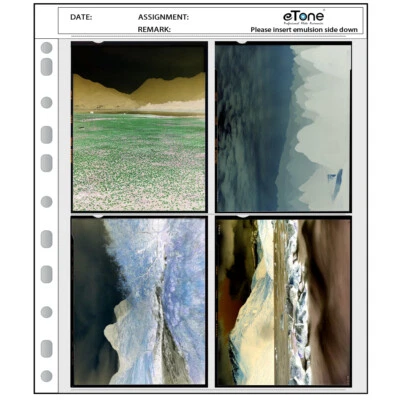 30x Hojas de Almacenamiento 4x5 Sin Ácido Bolsa de Página Anillo Carpeta Archivo B/N Película Negativa Foto 1 de 4