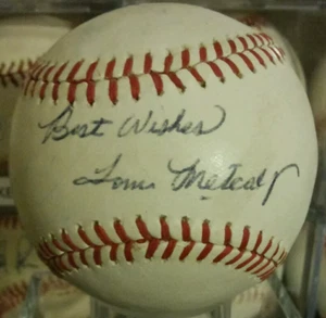 Tom Metcalf signed baseball - Picture 1 of 2