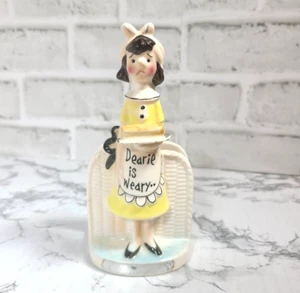 Vintage Enesco Dearie ist müde Servietten Rezept Halter MCM lustig Mama Geschenk - lesen - Bild 1 von 12