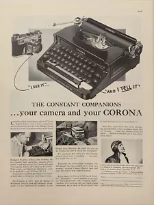 Anuncio impreso vintage de máquina de escribir Corona 1937, The Constant Companions - Imagen 1 de 1