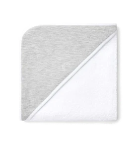 Toalla con capucha blanca y gris - Imagen 1 de 2