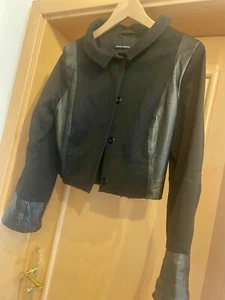 Schwarzer Cropped Blazer Danuta Niestroj M Cool Tailliert Leder neuwertig - Bild 1 von 9