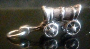 Ciondolo vintage argento sterling 925 carro coperto goletta prateria buy1Get1-15% di sconto - Foto 1 di 5