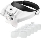 Headband Lighted Magnifying Glasses with Led Light, Head Mount Magnifier Glasses