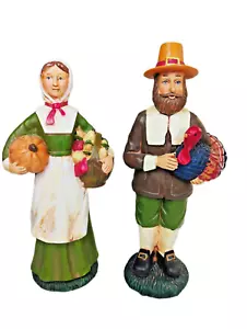 Holiday Vintage Pilgrims Folk Art Figurines Decor - 1970's - Picture 1 of 3
