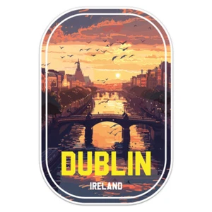 Adesivo paraurti auto Sunrise Ireland Dublin City decalcomania vinile - Foto 1 di 6