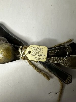 Lote de cubiertos antiguos mixtos de plata - Rogers Bros & Sheffield (principios de 1900) Foto 1 de 4