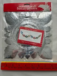 Vintage SANTALAND Decorations Christmas Foil Pull Out Garland Multi Colored - Picture 1 of 9