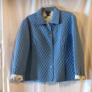 Women's Blue Quilted  Jacket Blazer By Tara Jones Size 22w - Picture 1 of 9