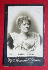 OGDENS GUINEA GOLD SCARCE ANTIQUE 1901 CIGARETTE CARD  ACTRESSES   ELLEN TERRY