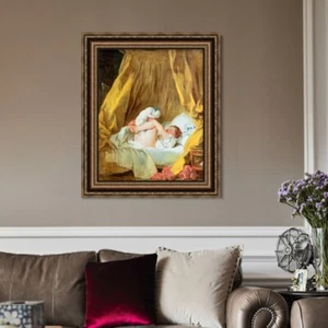 Arte en lienzo enmarcado impresión de giclee por Jean Honore Fragonard decoración de oficina en el hogar - Imagen 1 de 9