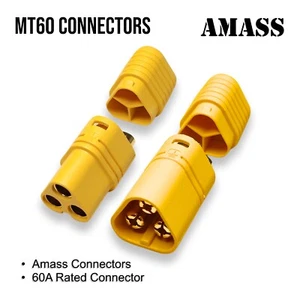 AMASS MT60 3-Pole 3.5mm Brushless Motor ESC RC Pair Connector Plug Socket 60A - Picture 1 of 11