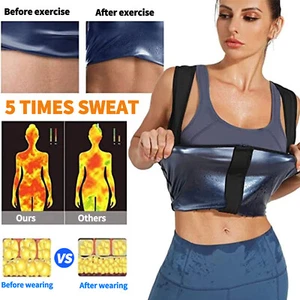 Mujeres Chaleco Sauna Atrapa Calor Sudor Cintura Entrenador Modelador Corporal Gimnasio Entrenamiento EE. UU. - Imagen 1 de 24