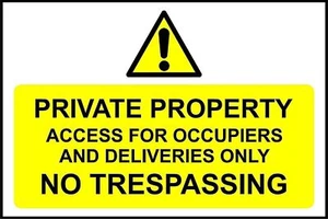 Private property access for occupiers & deliveries only metal park safety sign - Picture 1 of 1