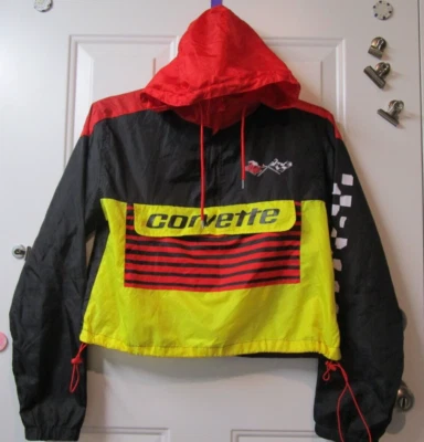 Corvette Chemistry Mujer Cortavientos Sudadera con Capucha Chaqueta Amarilla Negra Grande Foto 1 de 4