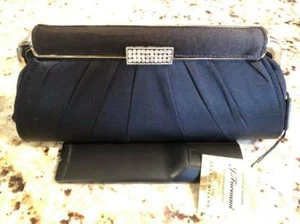 J Furmani Designer Collection Studio Milano Satin Clutch w Rhinestones - Black - Bild 1 von 4