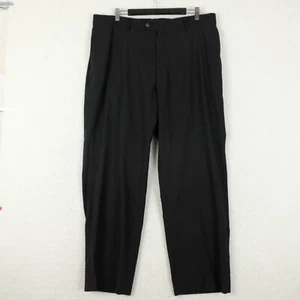 Enro Dress Pants Mens 38X30 Black Wool Blend Chino Lightweight Business Formal - Picture 1 of 10