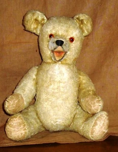 uralter Teddy-35 cm groß-fest gestopft-beige-5-fach gegliedert-Zustand 2-3 - Picture 1 of 9