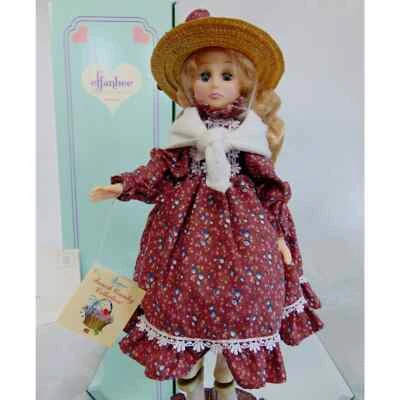 De colección 1989 Effanbee 13" MUÑECA MAMÁ CAMPESTRE FRANCESA Vestido Sombrero de Paja Bufanda Zapatos Caja Foto 1 de 4