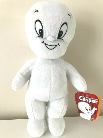 New Large Casper Plush Toy. 13 inch. Soft. White Plush. NWT. Free Fast Shipping Cover