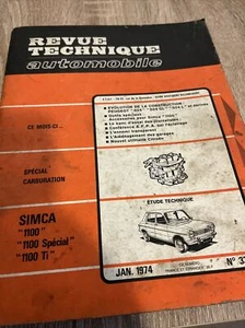 REVUE TECHNIQUE SIMCA 1100 SPÉCIAL L LS GL GLS FOURGONNETTE VF1 VF2  TI 5 6 Cv - Picture 1 of 23
