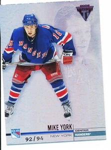 MIKE YORK 2002 STOCK PRIVATO TITANIO #97 SP RANGERS #/94 COME NUOVO - Foto 1 di 2