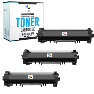 Compatible TN-760 Toner Cartridges 3-Pack for Brother HL-L2370DW, MFC-L2717DW - Picture 1 of 7