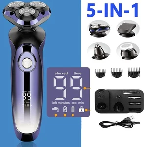 Rasierer Herren 5-In-1 LCD Elektrischer Rasierapparat Nass und Trockenrasierer- - Bild 1 von 24