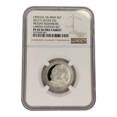 2013-S Quarter Silver Mount Rushmore Limited Edition Set PF69 UCAM NGC 5B - Image 1 of 2