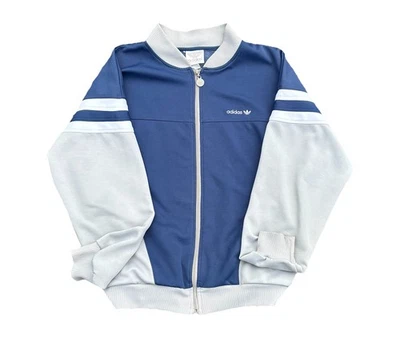 Chaqueta deportiva vintage Adidas cremallera completa trébol talla Grande Azul Blanco Foto 1 de 4