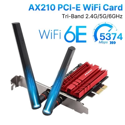 Scheda wireless WiFi 6E PCIe Intel AX210 desktop PC rete Bluetooth adattatore PCIE - Immagine 1 di 4