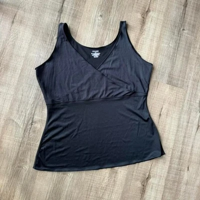 Cami cruzada Spanx piel y elegante para mujer talla grande 2X prendas moldeadoras envolventes negras Foto 1 de 4