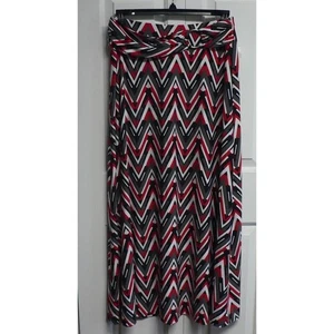 Rebecca Taylor O-Ring Chevron-Druck Maxirock rot/schwarz/grau/weiß Small 130 $ - Bild 1 von 5