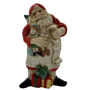 Vintage Silvestri Weihnachtsmann Ornament hält Spielzeug & Liste Weihnachten Taiwan - Bild 1 von 10