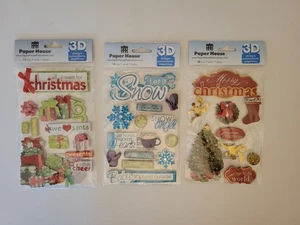 Paperhouse Productions 3D Christmas Stickers, 3 Packs - Picture 1 of 1