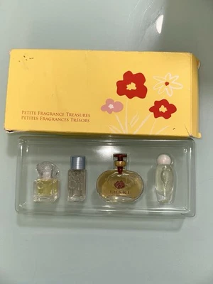 NEW IN BOX AVON Petite Fragrance Treasures 4 MINITURE Perfume BOTTLES 2006 - Image 1 of 4