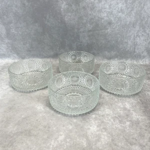 Set of 4 Vtg Riihimäen Lasi Grapponia Clear Glass Dessert Bowls by Nanny Still - Afbeelding 1 van 7
