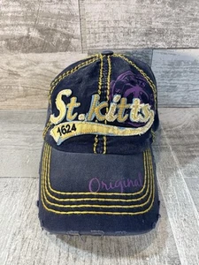 St Kitts Damen Strapback blau bestickt Baseball Mütze Kappe Robin Ruth Islands - Bild 1 von 7