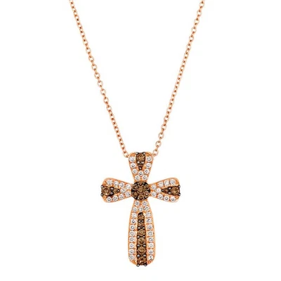 Collar colgante de diamantes marrones LeVian de oro rosa de 14 quilates 0,50 TCW joyería para mujer Foto 1 de 4