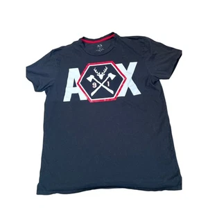Armani Exchange Hombre Camiseta Gráfica Negro A/X Talla XL - Imagen 1 de 4