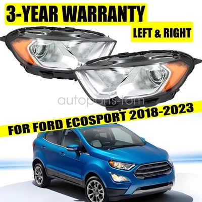 Faro halógeno cromado LED DRL conductor + pasajero Ford EcoSport 2018-2023 Foto 1 de 4