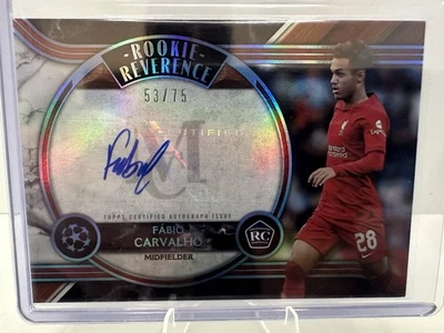 2022-23 Topps Museum UEFA Fabio Carvalho Rookie Reverence Auto Silver 53/75 - Image 1 of 4