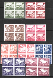 1943 WWII Fascism Azad Hind Legion Set Imp block of 4 NO GUM,Stamp Germany India - Picture 1 of 1