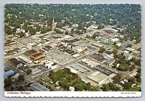 Coldwater Michigan Luftaufnahme fotochrome Postkarte von John Penrod - Bild 1 von 2