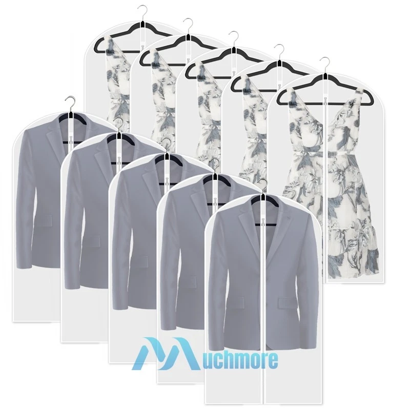 10 Piezas Bolsas de Ropa Colgantes para Almacenamiento Traje de Viaje Bolsa Vestido Camisa Abrigo 40 Pulgadas Foto 1 de 4