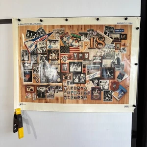 Los Angeles Dodgers Bill Russell Night 1984 MLB Poster Vintage Retirement used - Picture 1 of 10